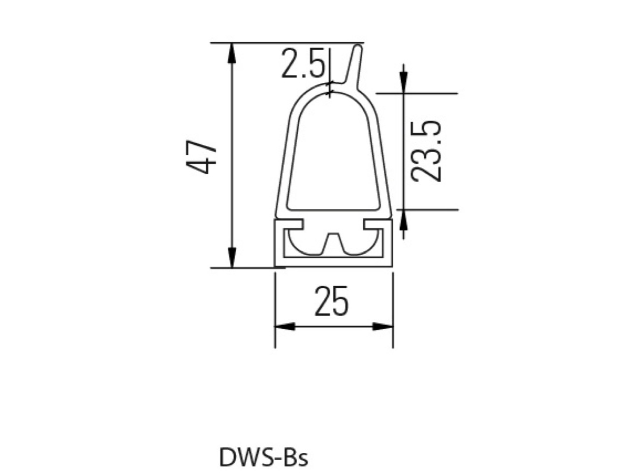 Bircher Rubber Profile DWSGOBS DWS-BS Length 6m