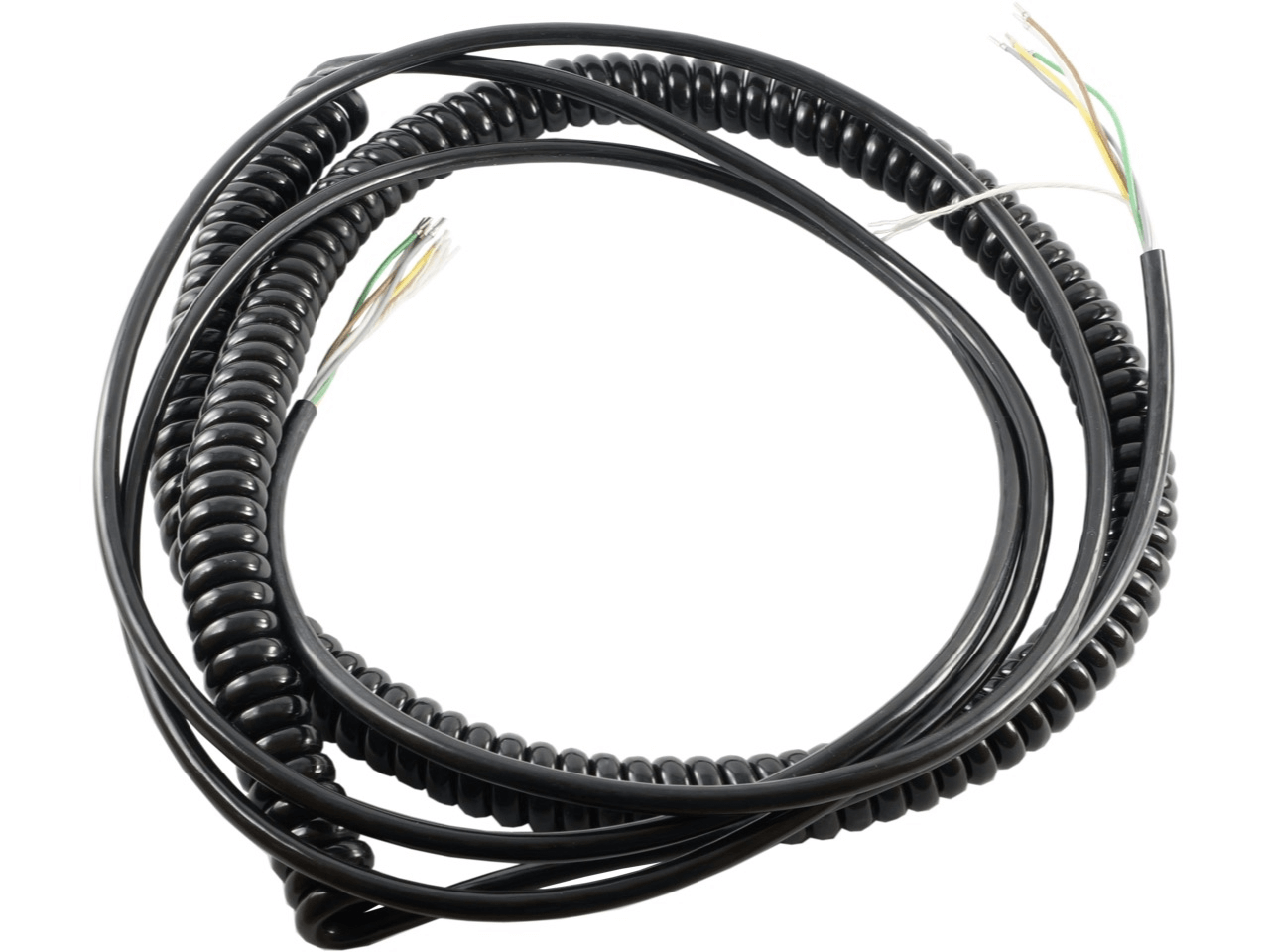 Spiral Cable Coil Cord "Industrial Duty" 4x0,25mm² Extended Length 3,5m