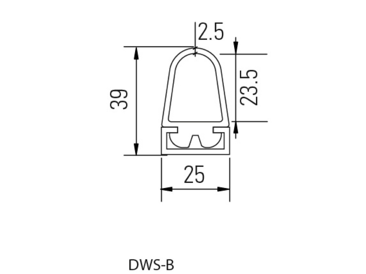 Bircher Rubber Profile DWS-B Length 6m