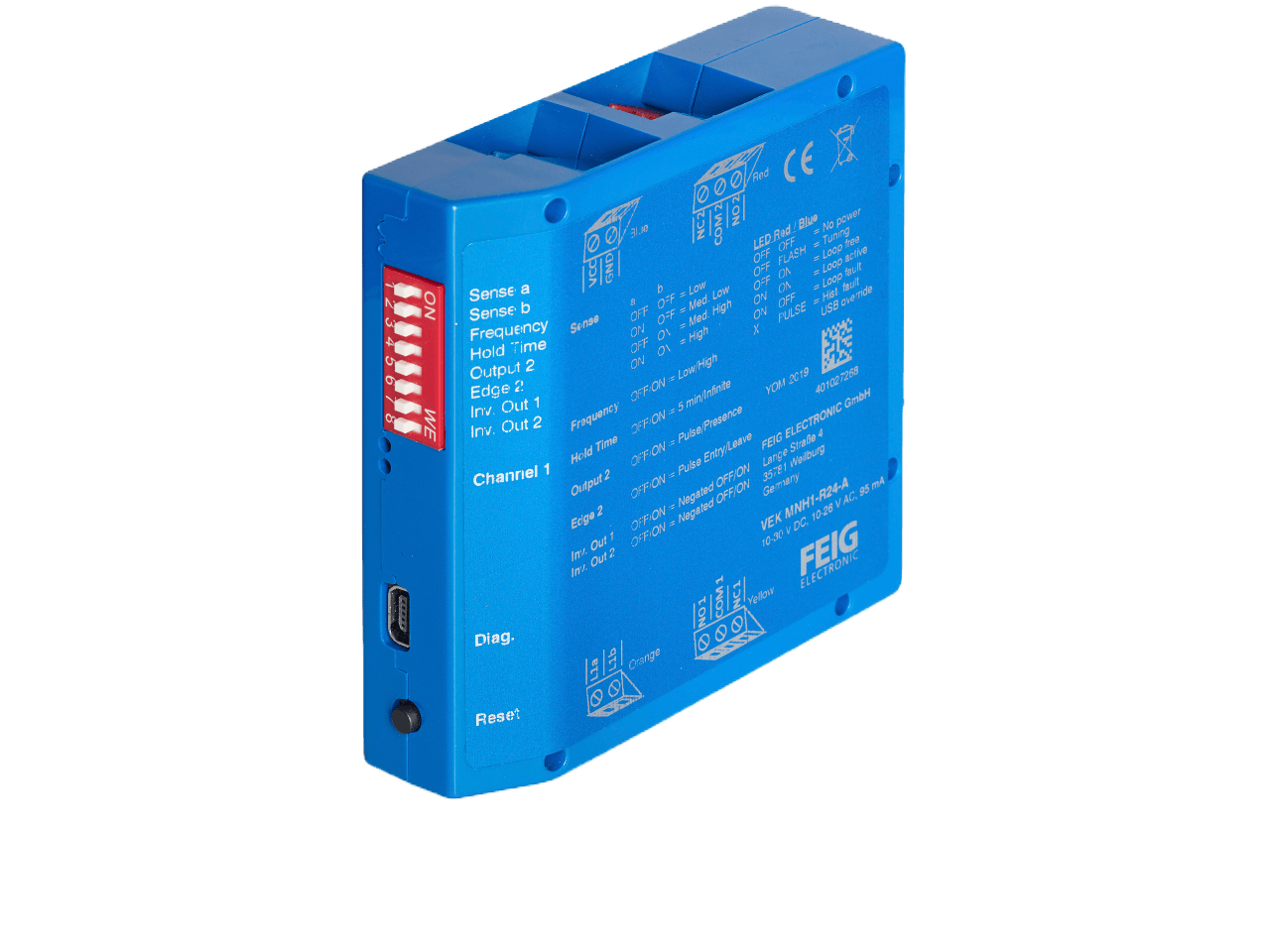 FEIG Electronic VEK MNH1-R24-A Loop Detector 1 Channel 24V AC/DC