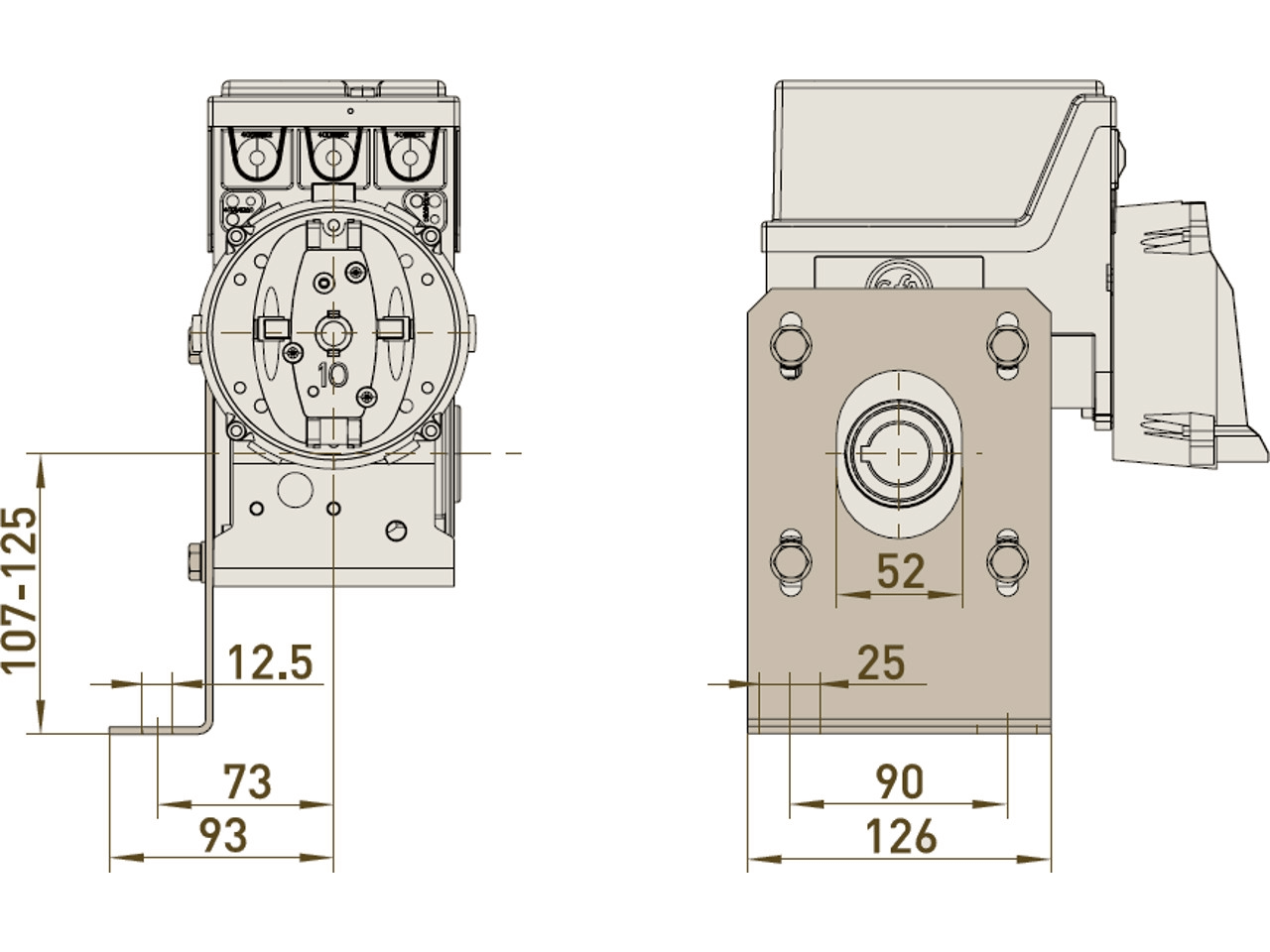 GfA Elektromaten Flange Bracket H107-125