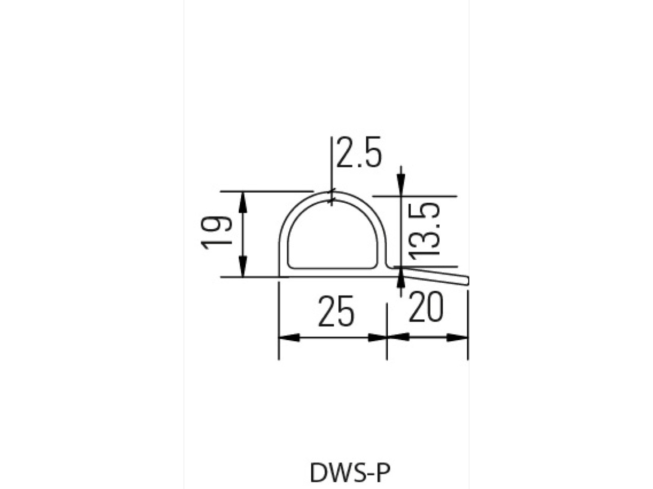 Bircher Rubber Profile DWSGOP DWS-P Length 6m