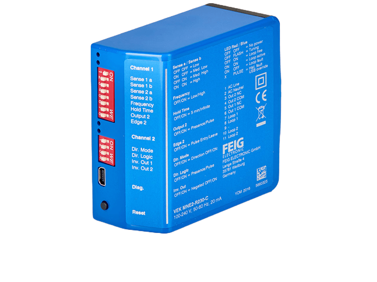FEIG Electronic VEK MNE1-R230-A Loop Detector 1 Channel 100-240 V AC